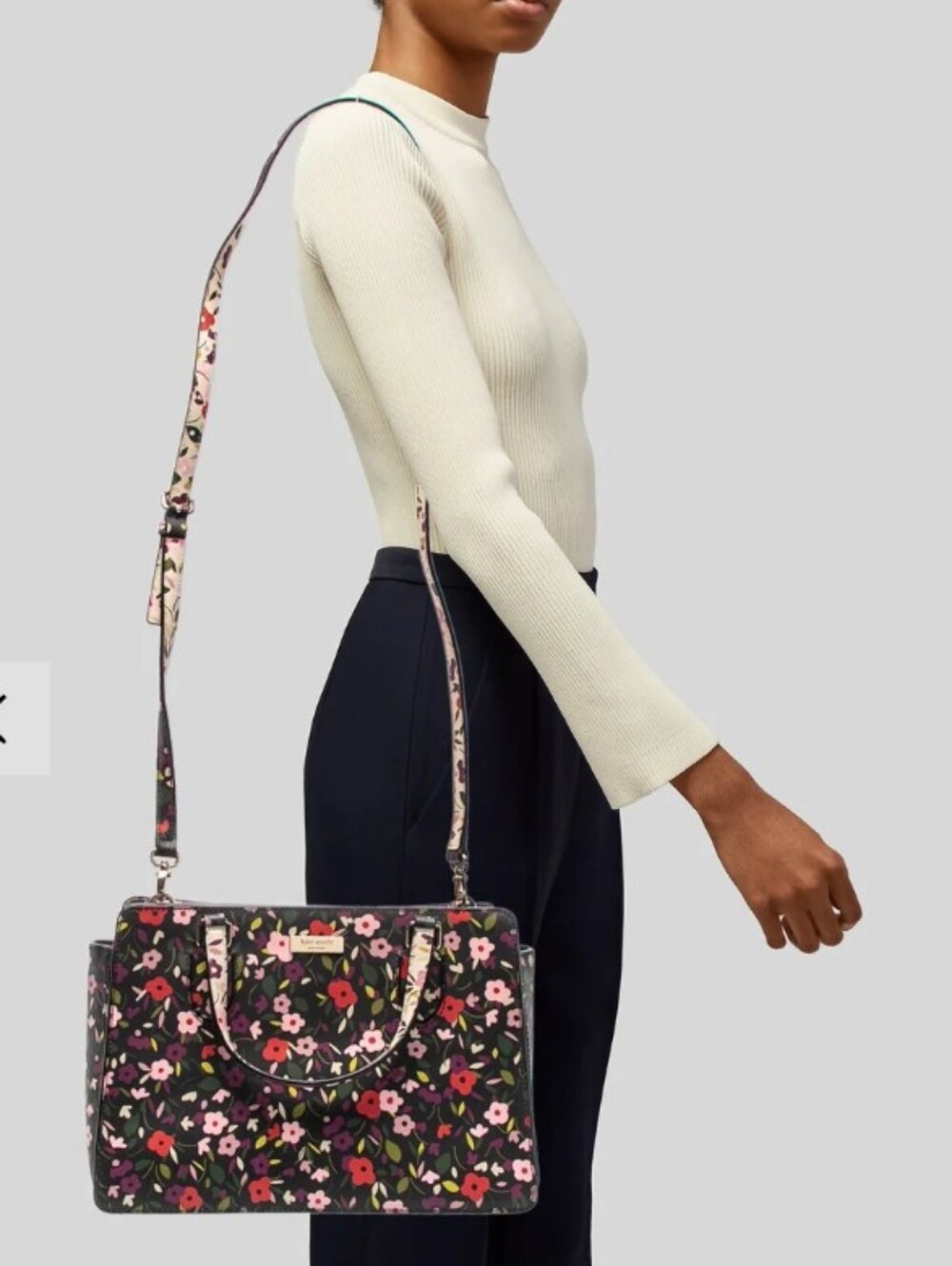 Kate Spade-Laurel Way Reese Floral Satchel-Croasbody Bag 🌺🥀 - Picture 5 of 10